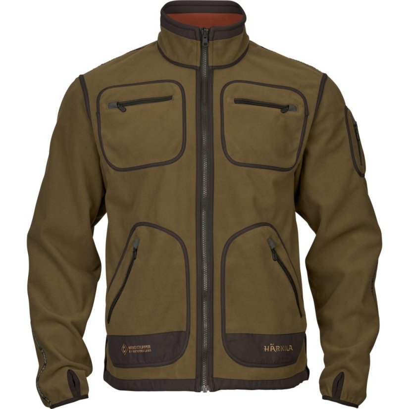 HÄRKILA  - Kamko fleece oboustranná bunda pánská Dark olive-Arabian spice