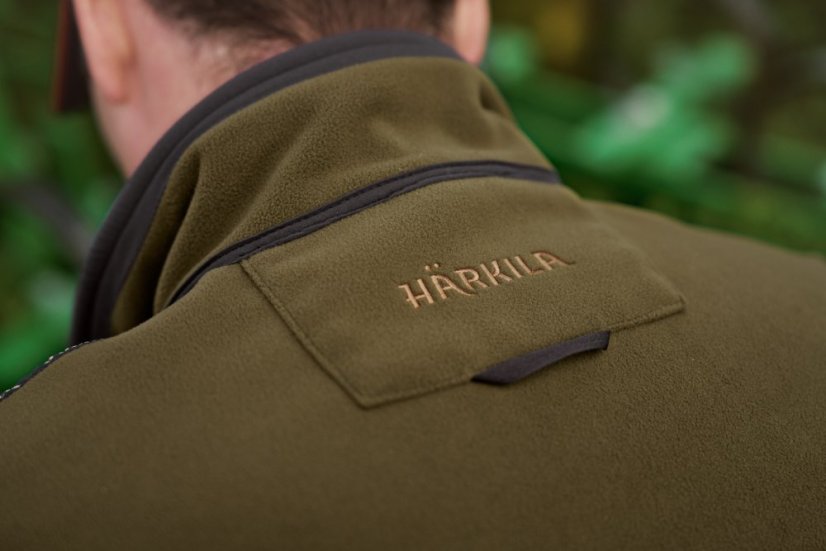 HÄRKILA  - Kamko fleece oboustranná bunda pánská Dark olive-Arabian spice