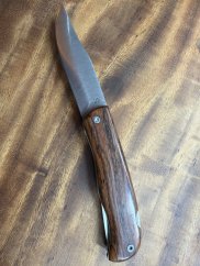 Lovecký nůž zavírací 10 cm s pilkou palisandr