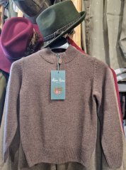 ALAN PAINE - Rookeland Inset svetr se zipem dětský Cocoa