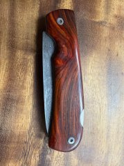Damaškový nůž zavírací s pilkou palisandr