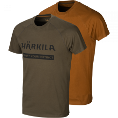 HÄRKILA - 2pack LOGO tričko pánské (willow green/Rustique clay)
