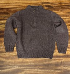 ALAN PAINE - Rookeland Inset svetr se zipem dětský Cocoa