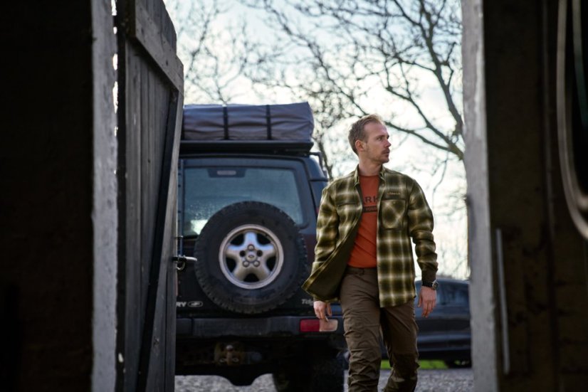 HÄRKILA - Folke košilová bunda pánská Willow green