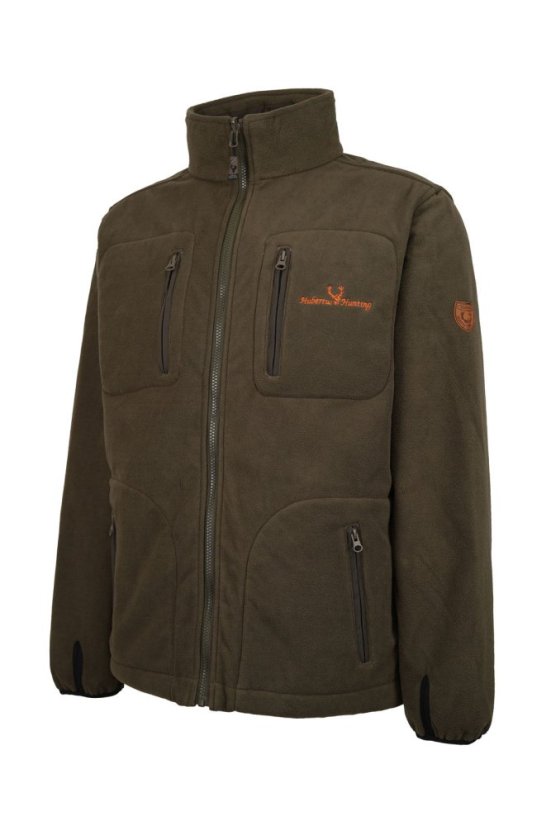HUBERTUS - Windblocker oboustranná fleece bunda pánská oliv oranžová