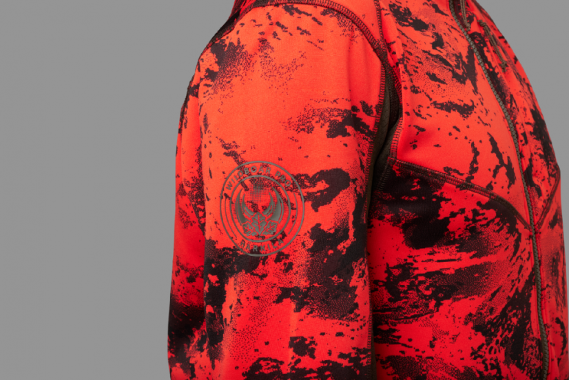 HÄRKILA - Wildboar Pro camo fleece bunda pánská AXIS MSP® orange-Shadow brown