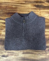 ALAN PAINE - Rookeland Inset svetr se zipem dětský Cocoa