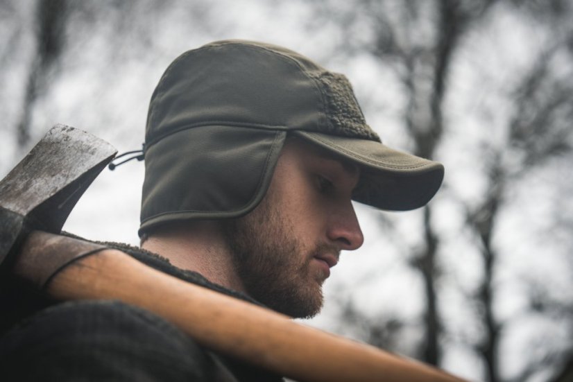 Seeland - Teddy čepice kšiltovka zimní s překlopem Pine green