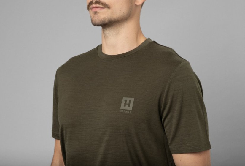 HÄRKILA - Base All season funkční merino triko pánské s krátkým rukávem Willow green