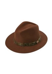 ALAN PAINE - Richmond UNISEX Felt Feather Band klobouk Saffron