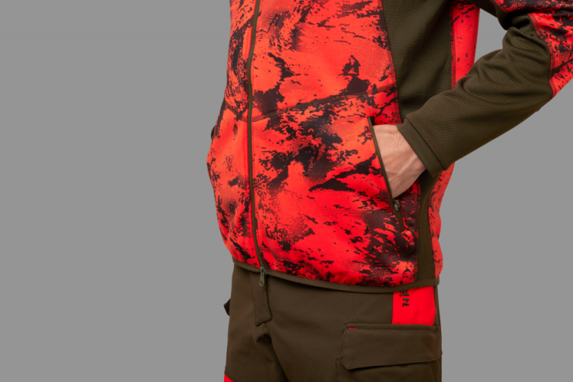 HÄRKILA - Wildboar Pro camo fleece bunda pánská AXIS MSP® orange-Shadow brown