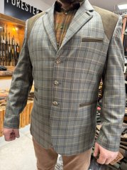 FORESTER - JAMES sako vlněné společenské pánské kostka šedá-hnědá