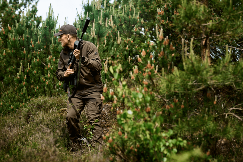HÄRKILA - Scandinavian softshell bunda pánská Willow green-Shadow brown