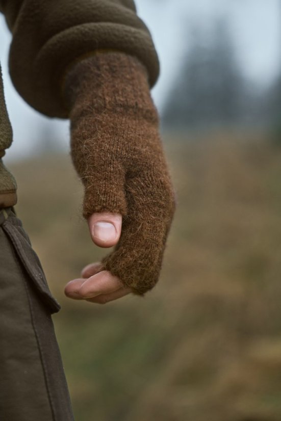 HÄRKILA - Alpacka poloprsté rukavice Pinecone brown