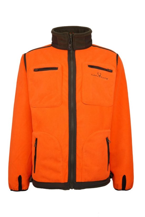HUBERTUS - Windblocker oboustranná fleece bunda pánská oliv oranžová