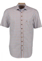 Orbis - Košile pánská hnědá s kr. rukávem Slim Fit (3884 63)