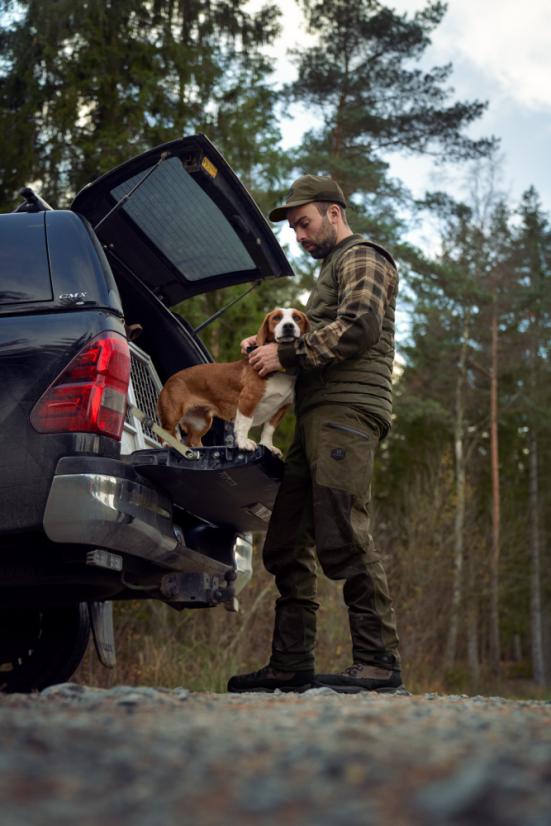 HÄRKILA - Driven Hunt HWS kožené kalhoty pánské Willow green-Shadow brown