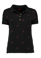 Orbis - polo triko dámské černé s jelínky