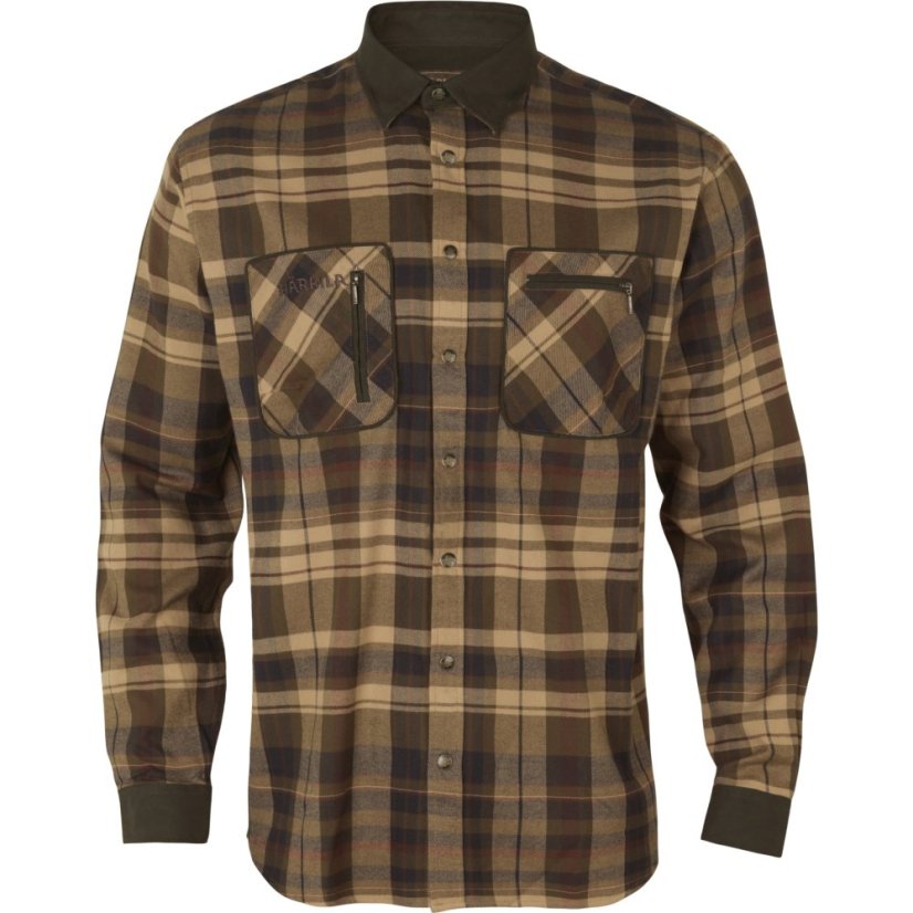 HÄRKILA  - Pajala košile pánská Beige W/Brown