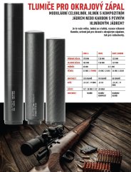 Tlumič A-TEC, model WAVE CARBON pro malorážky, Ráže: .22LR, na závit 1/2"-28 UNF