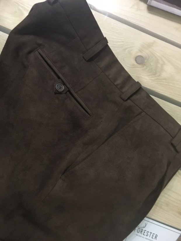 FORESTER - Kalhoty společenské pánské hnědé