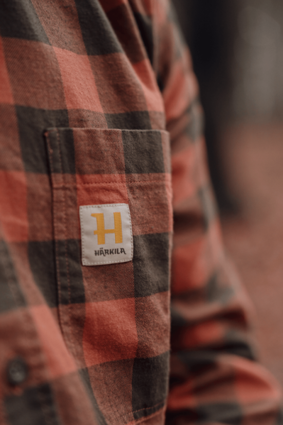 HÄRKILA - Scandinavian košile pánská Autumn orange check