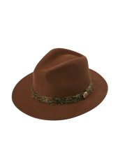 ALAN PAINE - Richmond UNISEX Felt Feather Band klobouk Saffron