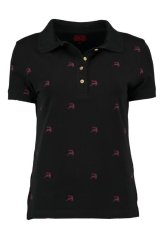 Orbis - polo triko dámské černé s jelínky