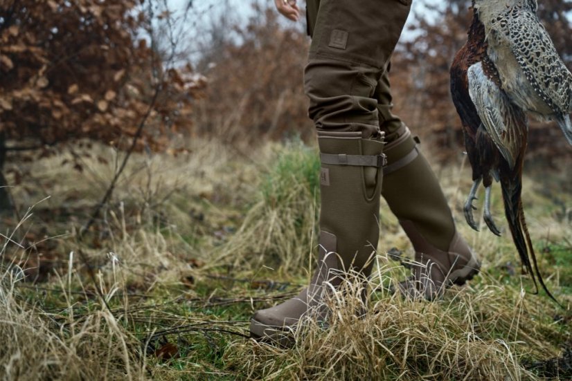 HÄRKILA - Forester textilní gumová holínka pánská Willow green-Deep brown
