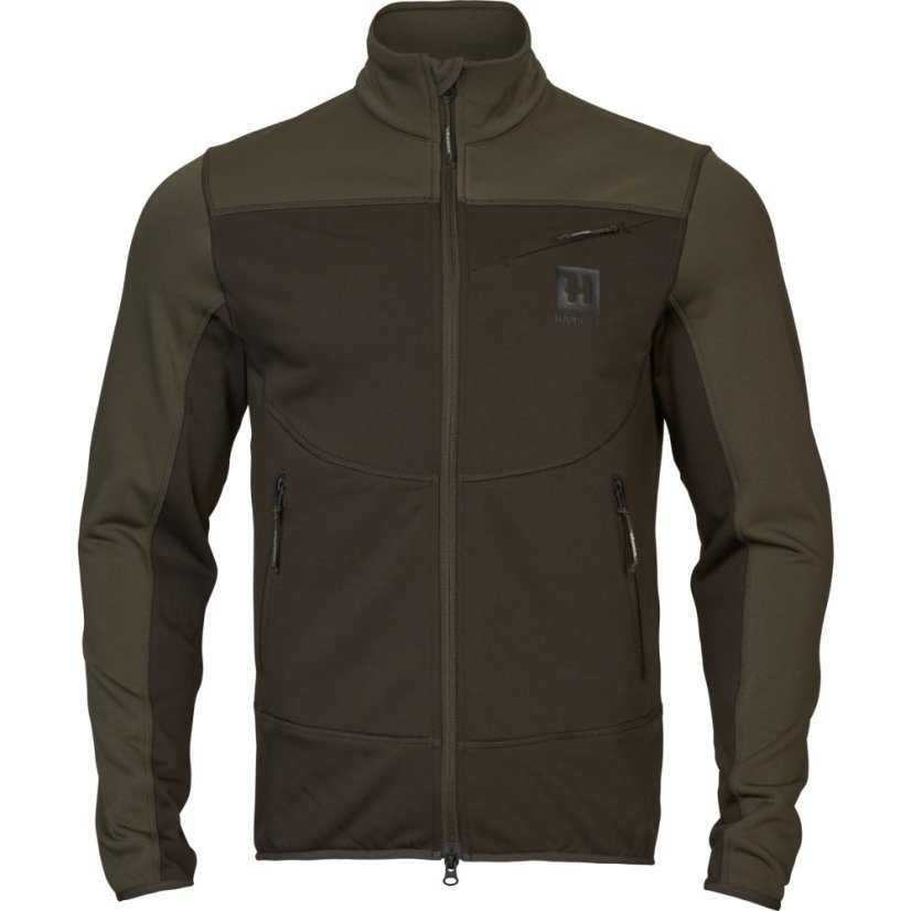 HÄRKILA - Olaf fleece mikina pánská Shadow brown-Forest night