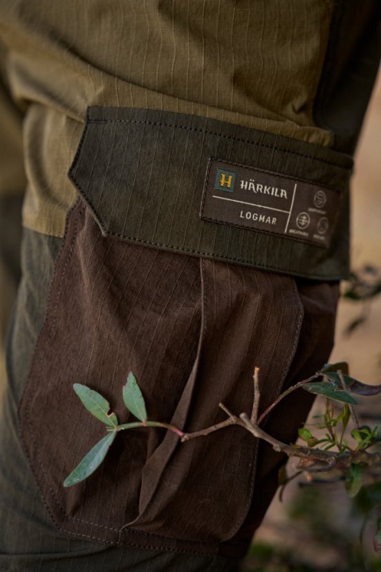 HÄRKILA  - Logmar letní kalhoty - kraťasy na zip pánské Dark olive-Willow green