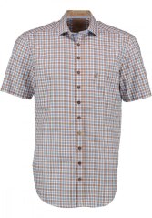 Orbis - Košile pánská hnědá s kr. rukávem Slim Fit (3884 63)