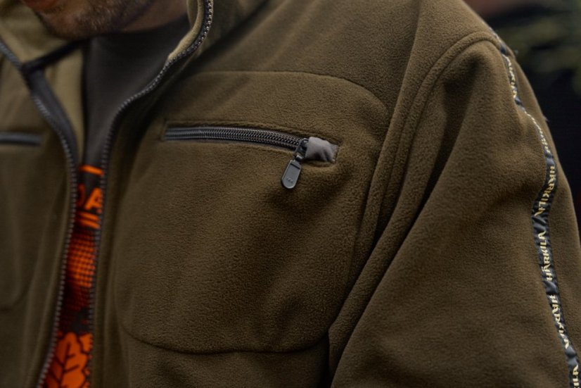 HÄRKILA  - Kamko fleece oboustranná bunda pánská Dark antique bronze-Willow green